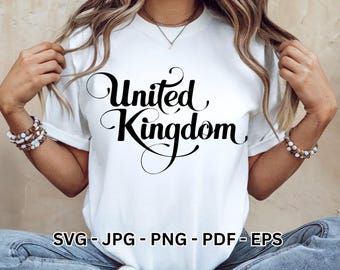 Reino Unido SVG para Cricut / Imágenes prediseñadas de letras de Londres, Inglaterra y Reino Unido / Diseño vectorial para camisetas / Descarga digital instantánea