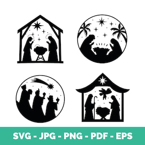 Nativity svg Bundle | Christmas Nativity Cut Files | Holiday Decoration Clipart | Christmas Vector for Cricut Silhouette | Christmas Art