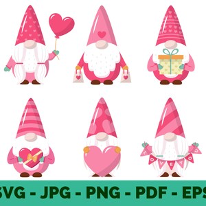 Cute Gnomes Clipart Collection | Love & San Valentines Gnome Bundle | Gnomes Clipart Bundle
