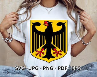 Alemania Águila SVG Escudo de armas de Alemania Clipart Descarga instantánea