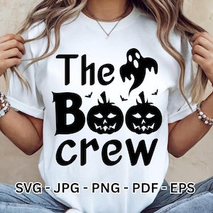 Halloween SVG: The Boo Crew Clipart, Spooky Vector (Instant Download)