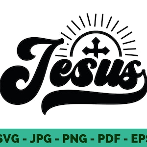 Jesus SVG | Christian Faith & Cross Clipart for T-Shirt Printing, Sublimation Cricut | Jesus Vector Instant Download