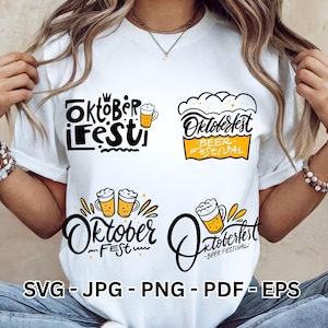 Pacchetto SVG Oktoberfest / Clipart boccale di birra Pretzel Germania / Download digitale di magliette da bere con stampa a sublimazione Cricut