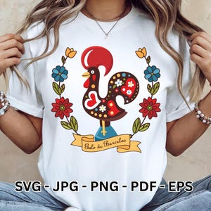 Portugal SVG Design | Galo de Barcelos Rooster Clipart | Portuguese Vector & SVG | Barcelos Rooster Design
