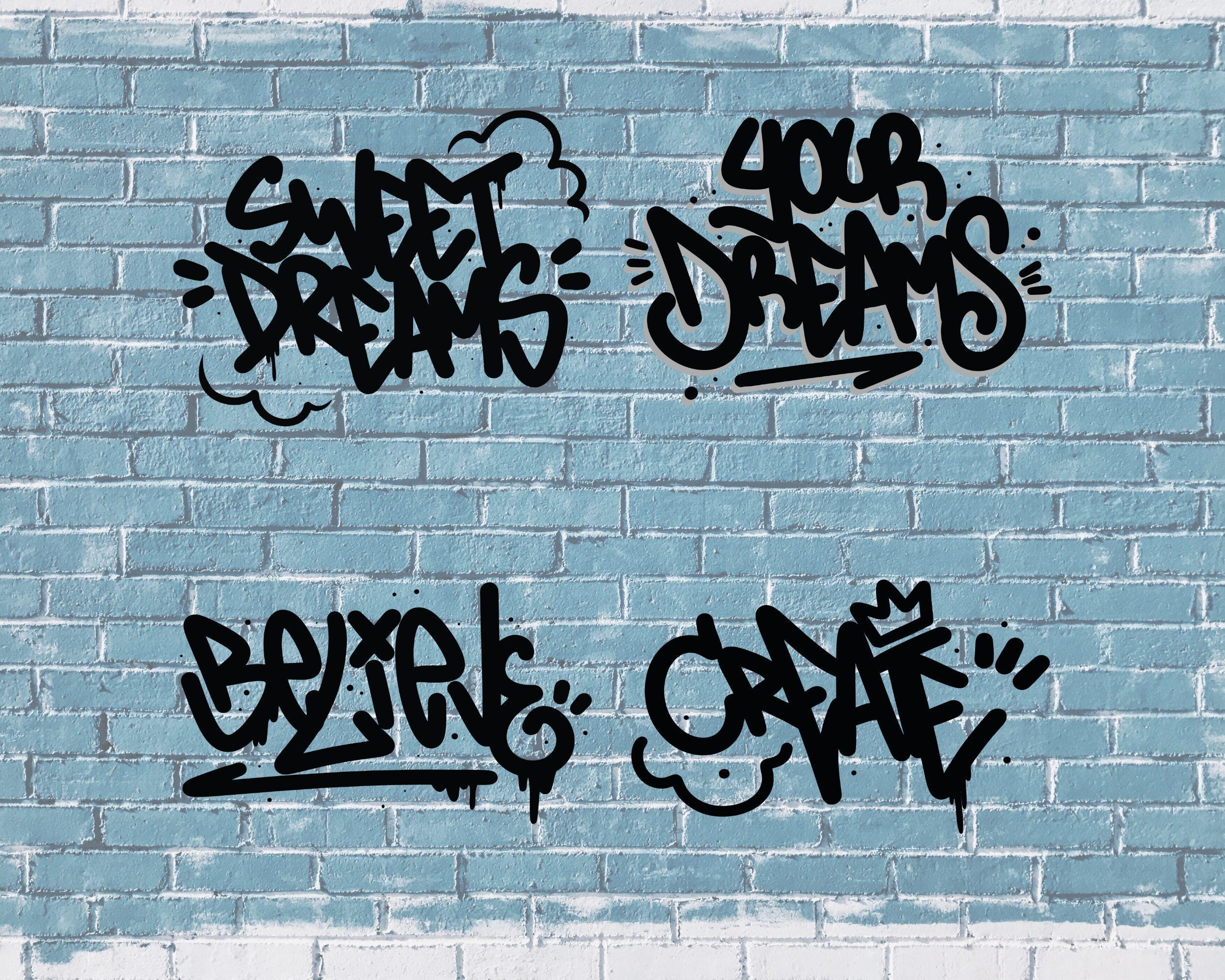 Graffiti SVG PNG Bundle American Street Art Clipart, Urban Design ...