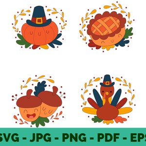 Thanksgiving Clipart Bundle | Turkey & Fall Designs | Funny Autumn Farmhouse SVGs | Vector Files for Cricut