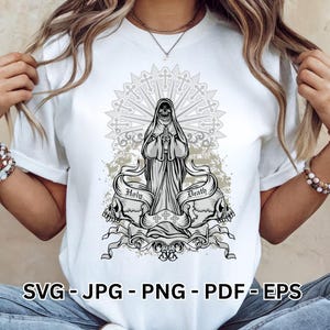 Holy Death SVG / Santa Muerte Clipart / Our Lady of the Holy Death / Clip Art / Mexican / Tshirt Design / Belicon / Vector / Cricut file