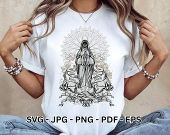 Weihnachtsmann Muerte SVG PNG | La Santisima Muerte Mexikanische Folk Heilige Clipart | Cricut Sublimations-T-Shirt-Schnittdatei