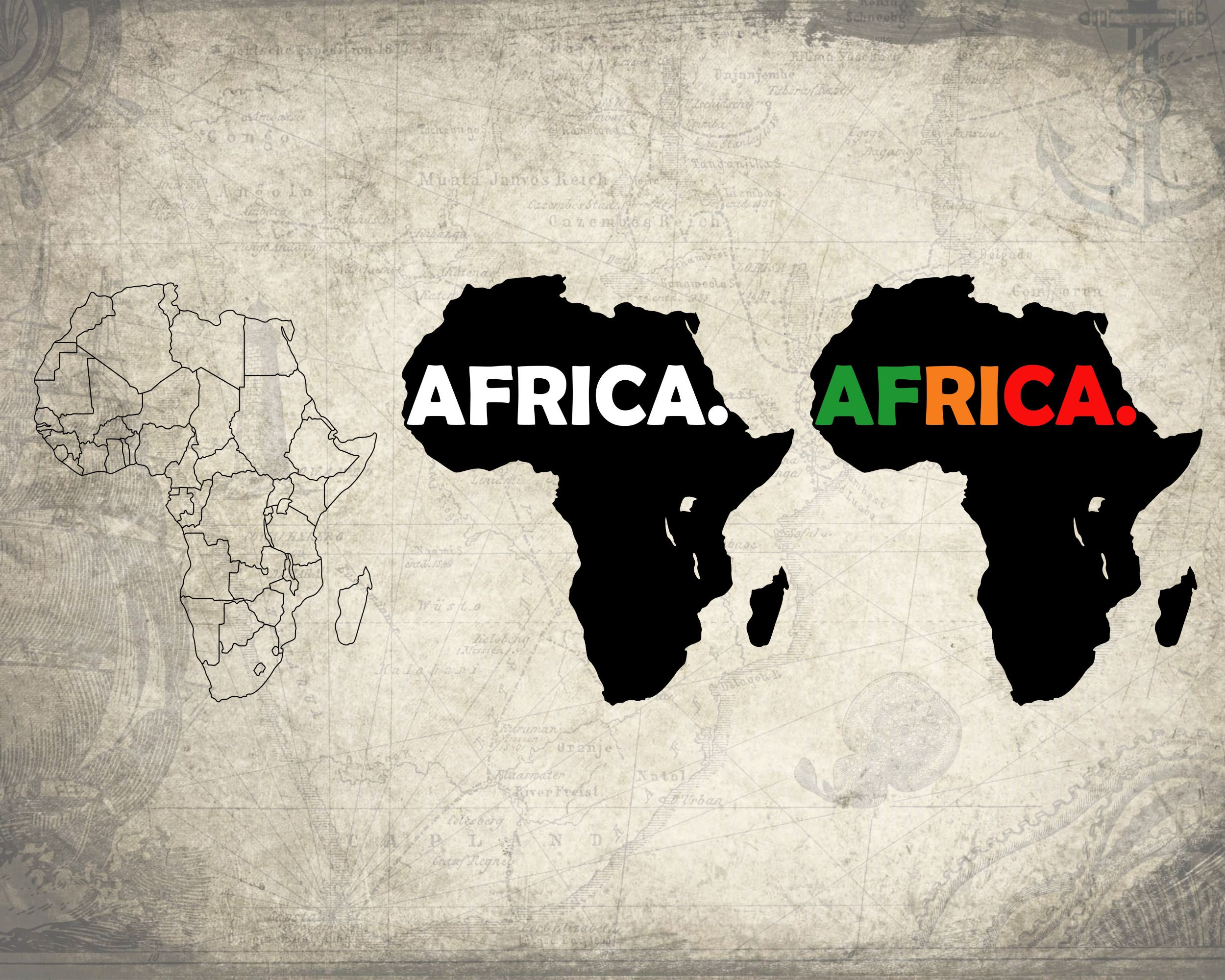 Africa Map SVG / African / Afro / Continent / Bundle / Vector / Clipart