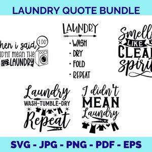 Laundry svg | Laundry Room Quote SVG | Wash Dry Fold Repeat SVG | Laundry Bundle | Laundry Clipart | PNG Sublimation | Cricut File
