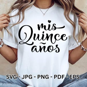 Quinceañera SVG-ontwerp: Latina Mis XV Años Clipart (digitale download)