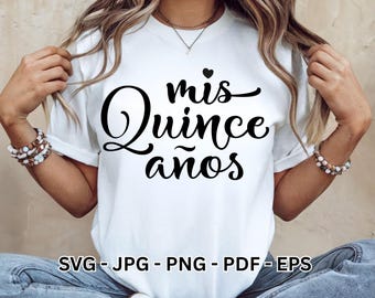 Quinceañera SVG / Mis XV Años Latina Clipart Designs / Sweet 15 Vector Cricut Sublimación Descarga Digital