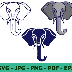 Elephant SVG Design | Safari Animal Silhouette Art | Vector Clipart | Cricut Cut File