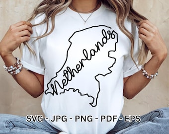 Mapa de Amsterdã em SVG | Orgulho Holandês - Clipart Vetorial da Holanda | Arte de Viagem para a Holanda - Download Digital para Sublimação Cricut