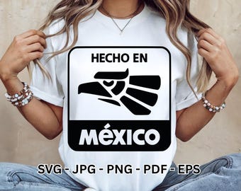 Mexico Coat of Arms SVG Eagle Hecho en Mexico, Latina Pride Clipart Vector Cut File Digital Download for Cricut Sublimation