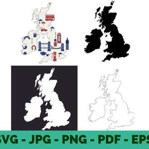 Reino Unido mapa svg mapa del reino unido svg londres svg inglaterra svg vector svg descarga instantánea
