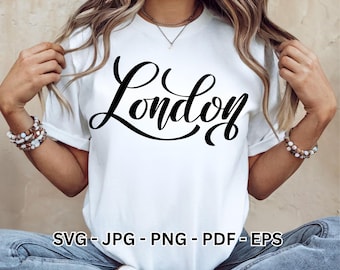 London SVG | England UK British Lettering Clipart | T-Shirt Vector Design Cricut Sublimation Digital Download