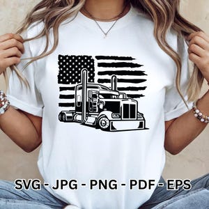 Semi Truck SVG: American 18 Wheeler Clipart - Trucker Gift Design (Digital Download)