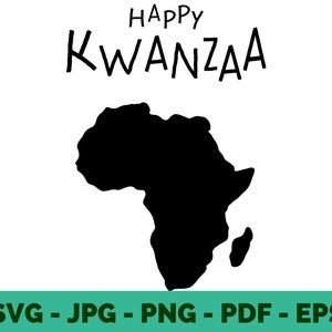 Glückliches Kwanzaa SVG | Afrika Landkarte | Schwarzes Geschichtsdesign | Wir sind schwarze Geschichte | Vektor Clipart für Sublimation & Cricut