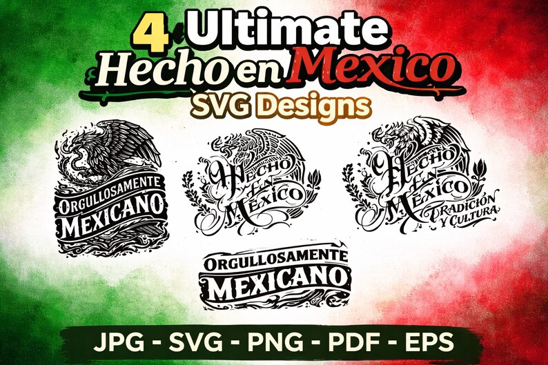 Mexican Eagle Aztec SVG Bundle, Latino Pride T-shirt Sticker Design ...