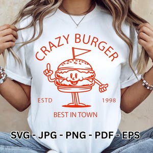Burger SVG | Cheese Burger Vintage Hamburger Clipart | Good Burger Vector for T-Shirt Design & Cricut