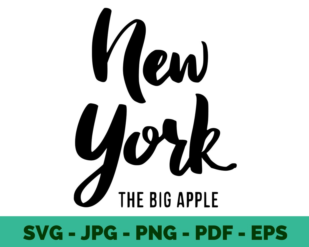 New York SVG Bundle NY State Outline, Big Apple, City Lettering Tshirt