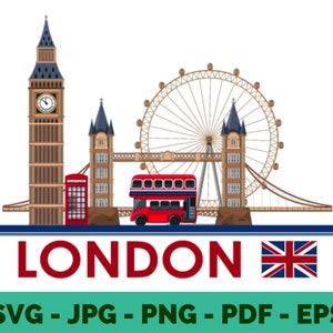 London Clipart / London Bridge / SVG / Tower of London / England / UK Map / Großbritannien / British / Vektor / PNG / Tshirt Design