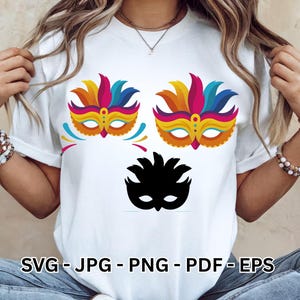 Mardi Gras SVG | Mardi Gras Clipart | Carnival Mask | Festival Design | PNG & Vector | Bundle | Cricut File