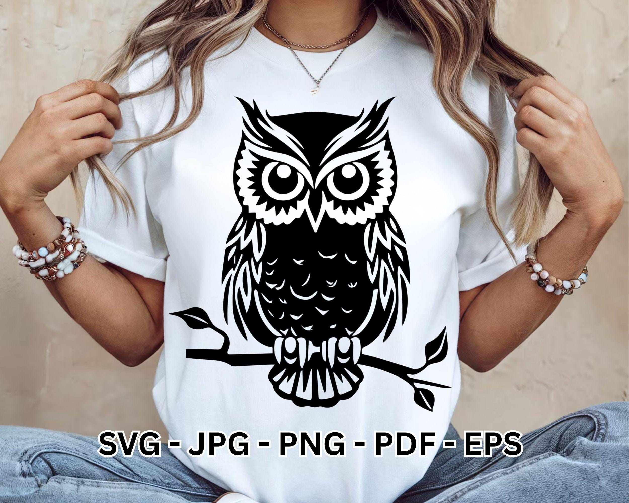 Owl SVG | Mystical Bird Silhouette Clipart | Animal T-Shirt Design for Sublimation and Cricut File