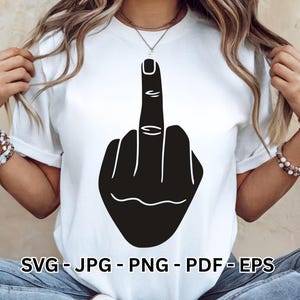 Middle Finger SVG | Finger and Finger Ring Clipart | Vector T-Shirt Design for Cricut File