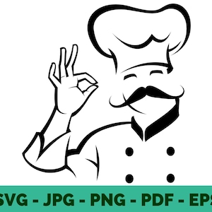 Chef SVG / Cozinha / Pegador de panela / Cozinheiro / Assando / Padeiro / Culinária / Citação / Chapéu de chef / Vetor / Arquivo Cricut