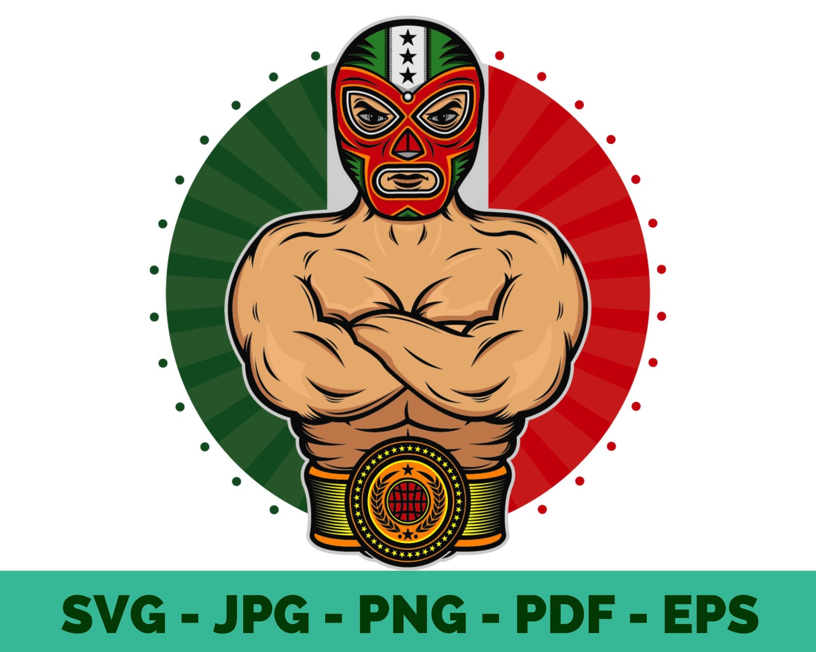 Nacho Libre SVG Lucha Libre Clipart, Mexican Wrestler Mask Vector T ...