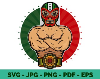 Nacho Libre Clipart / Lucha Libre SVG / Luchadores / Mexican Wrestler Mask / Mexico / Lucha Libre / Clipart / Vector / Tshirt Design