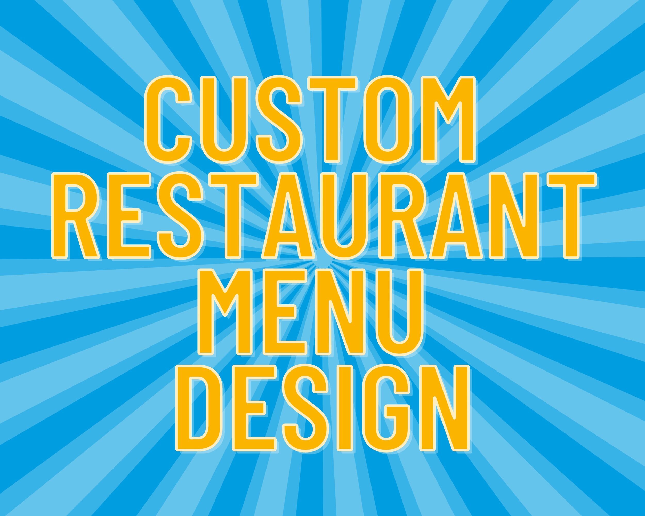 Custom Menu Restaurant Menu Wedding Menu Personalized Bar Menu Etsy