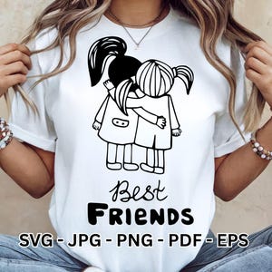 Best Friend SVG Design | Bestie Clipart | Friendship Designs | Valentine’s Day Cricut Cut Files