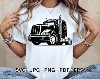 アメリカ国旗デザイン トラックモデル 1/18 アメリカ国旗付きセミトラック SVG および PNG ファイル グラフィック