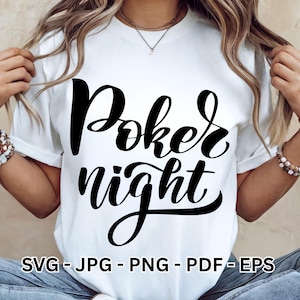 Poker SVG: Casino Game Night Clipart (Digital Download)