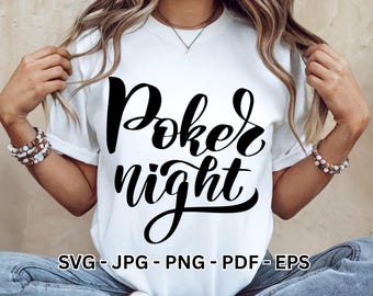 Poker SVG quote | Casino Game Night Clipart Cards Chips | Gambling Vector Cricut Sublimation Digital Download