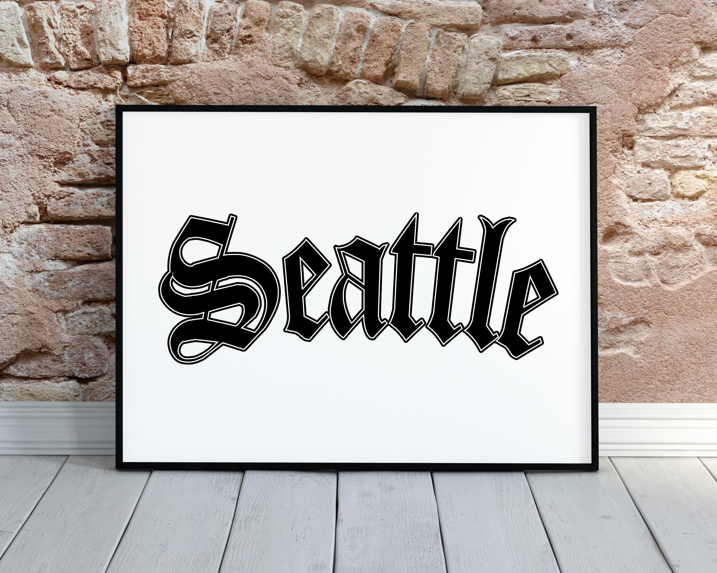 Seattle SVG | Chicano Thug Style Lettering | Urban City PNG Clipart ...