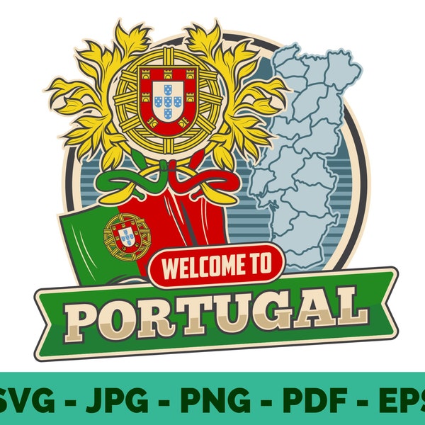 Portugal Clipart / Portugal Crest / Portuguese / Portugal Flag / Lagos / Algarve / Sintra / Lisbon / Tshirt Design / Sublimation / Clipart