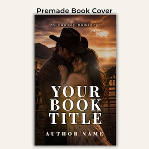 Cowboy Romance Book Cover Premade, Western Romance Cover, Small Town Love Story, Ranch Romance Ebook Cover for Indie Authors
