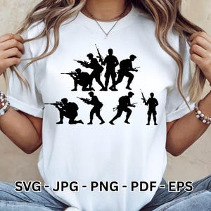 Military Clipart Bundle | Soldier Silhouette SVG | US Army Designs | Military Vector Graphics | Sublimation & Cricut Files | T-shirt Design
