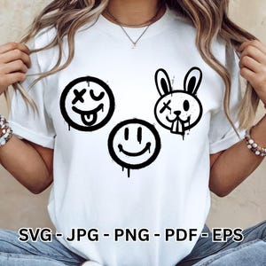 Graffiti SVG Bundle | American Graffiti Art Designs | Sublimation Vector Clipart for Shirts | Drawing SVG Files