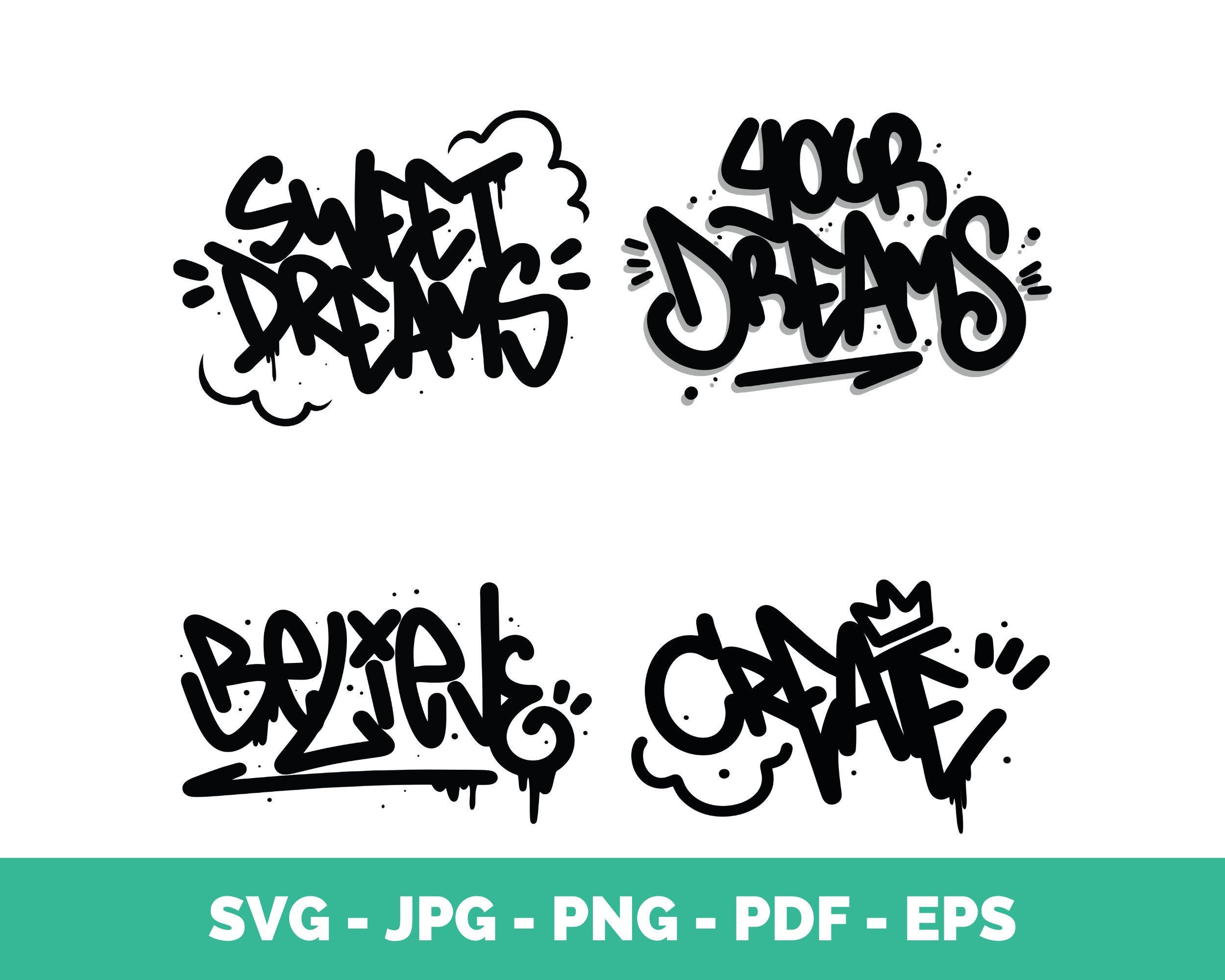 Graffiti SVG PNG Bundle American Street Art Clipart, Urban Design ...