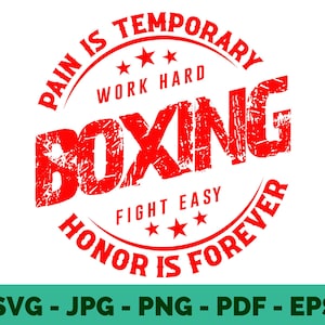 Boxeo SVG / Guante de boxeo / Boxeador / Clipart / Sublimación / Diseño de camiseta / Archivo Cricut