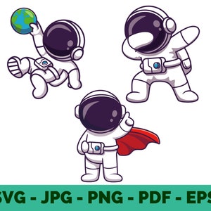 Clipart astronaute mignon / lot d'astronautes / super-héros / astronaute enfant / cosmonaute / espace / vecteur