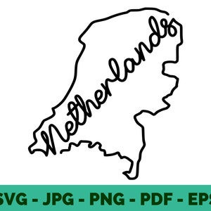 Niederlande SVG | Amsterdam Map and Lettering Clipart | T-Shirt Design Vektor für Cricut Datei