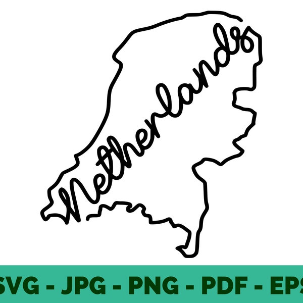 Netherlands SVG / Map / Amsterdam / Lettering / Tshirt Design / Clipart / Vector / Cricut file
