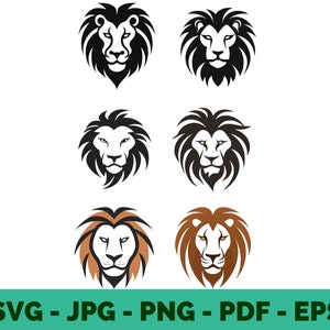 Lion Head SVG Design | Safari Animal Clipart Bundle | Vector Files for Cricut