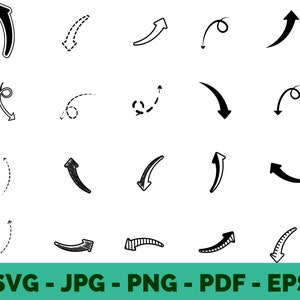 Arrow SVG Bundle | Arrow Icons & Symbols | Vector Clipart for Cricut | Digital Download | PNG Files